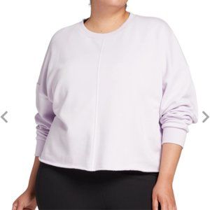 Cotton Terry Boxy Crew Long Sleeve Sweatshirt 2X - NEW